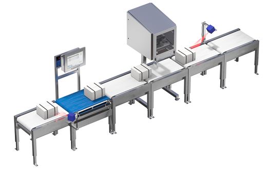 Scanvaegt Automatic Box Weigh-Labelling controls that the sealing label is placed correctly and the the barcode is clear and readable.