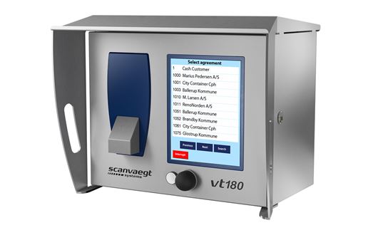 Scanvaegt VT180 Operatørterminal er en driftsikker computer til løsning af opgaver ved vejning, registrering og ekspedition ved dosering, adgangskontrol og automatisk identifikation.