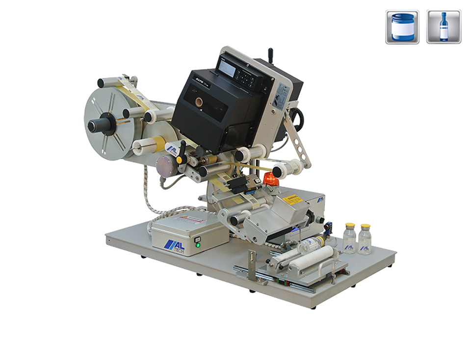 Automatisk etikettering, ALTECH ALmatic C / E: til flade, elliptiske eller cylindriske produkter