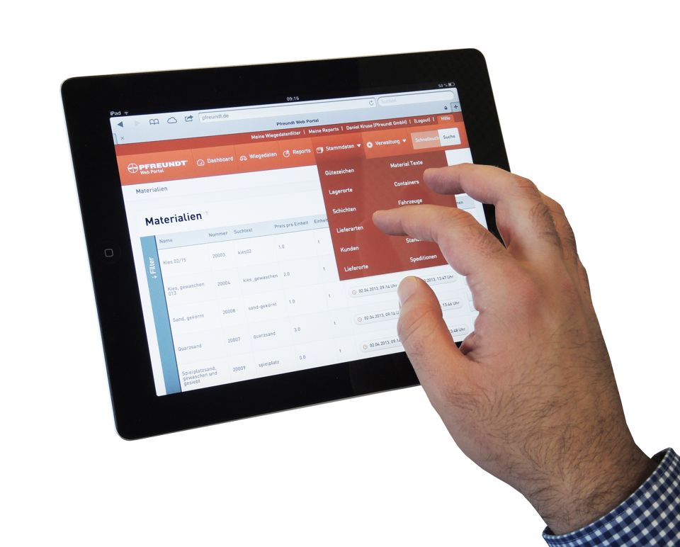 Læssevægte, Pfreundt webportal