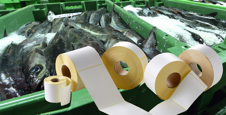 Etiketten für die Versandverpackung von Fisch