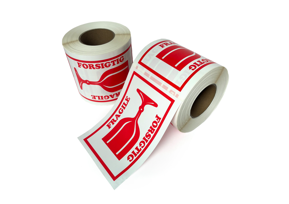 Special form etiketter, Forsigtig - 148 x 210 mm, 500 stk.