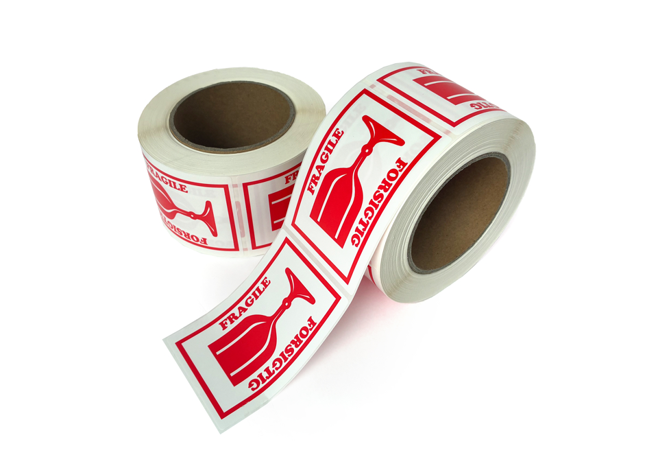 Special form etiketter, Forsigtig - 70 x 99 mm, 500 stk.