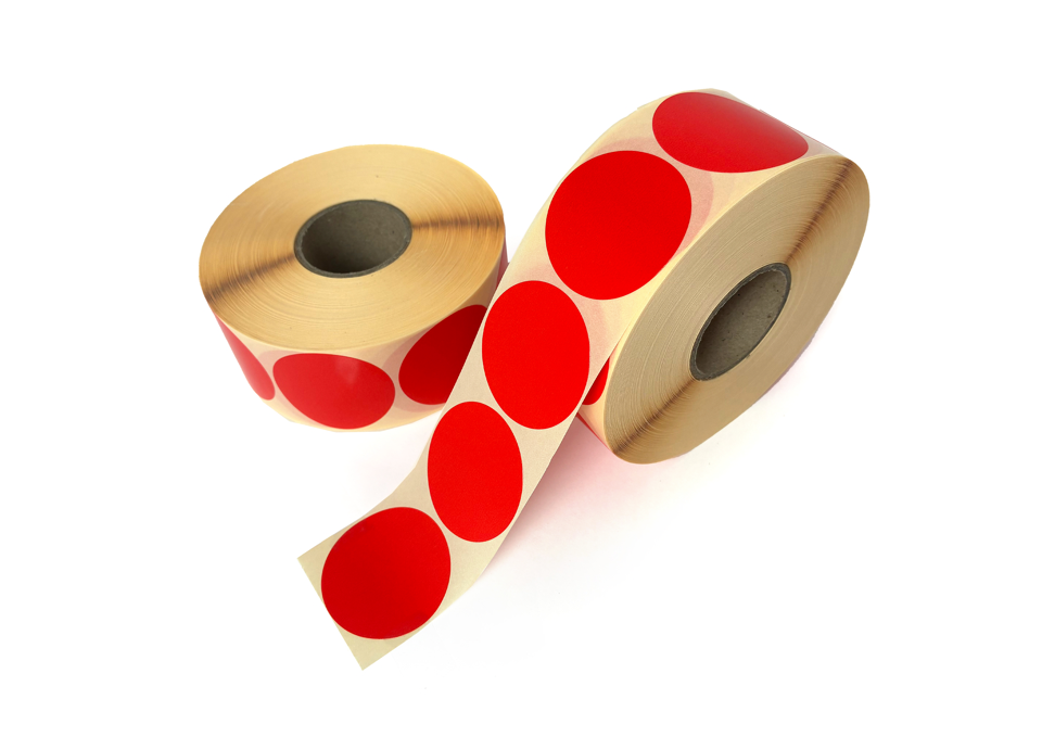 Runde etiketter, Rund Rød, 45 mm, 1.500 stk.