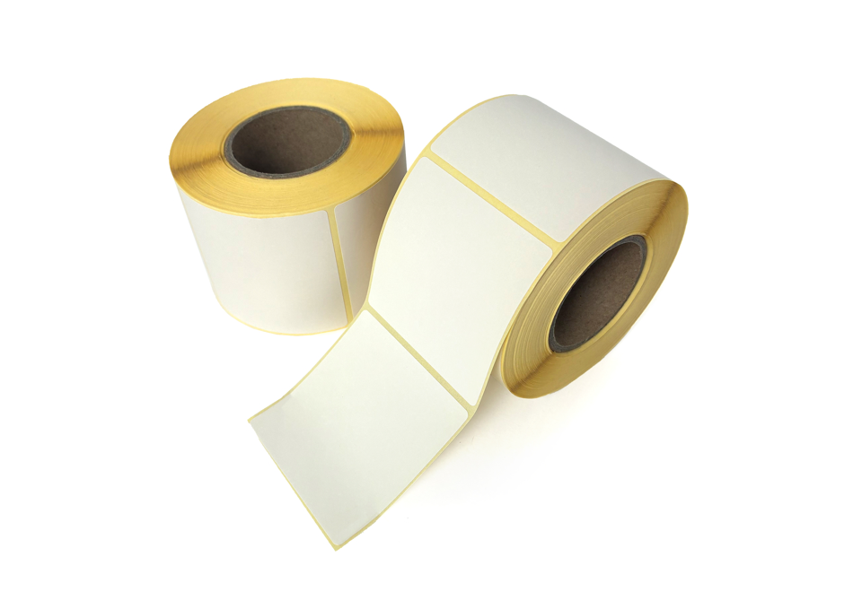 Thermo etiketter, Utrykt thermo, 38,1 x 38,1 mm, 1.000 stk.