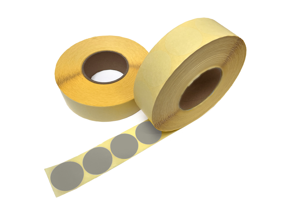 Thermo etiketter, Rund grå, 45 mm, 3.000 stk.