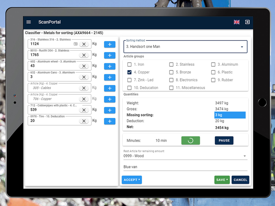 Software-system, ScanX.NET ScanClassifier