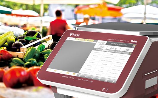 Digi RM-5900 er en enkel, mobil og driftsikker POS-terminal og butiksvægt til QR-kode mobilbetalinger, der er perfekt til brug i salgsvogne og torvestader.