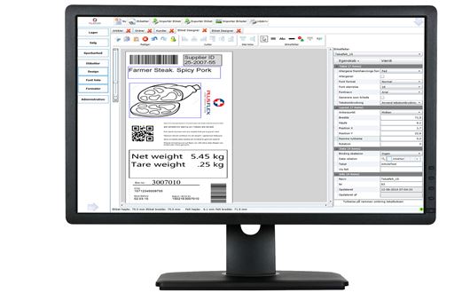Der Scanvaegt PlusFlex Label Designer ist ein benutzerfreundliches System zur Verwaltung von Produktdaten und dem Etikettendesign.